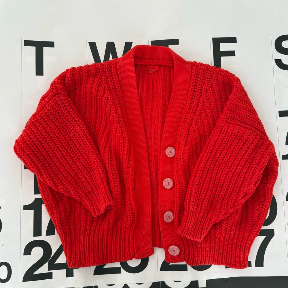 Babaa no 18 cardigan in summer flame - cotton